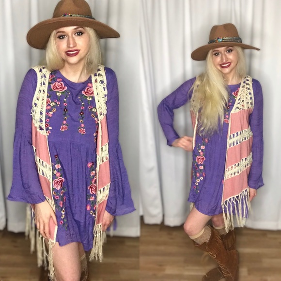Umgee NWT Boutique Boho Crochet Vest Cardigan - Picture 11 of 14